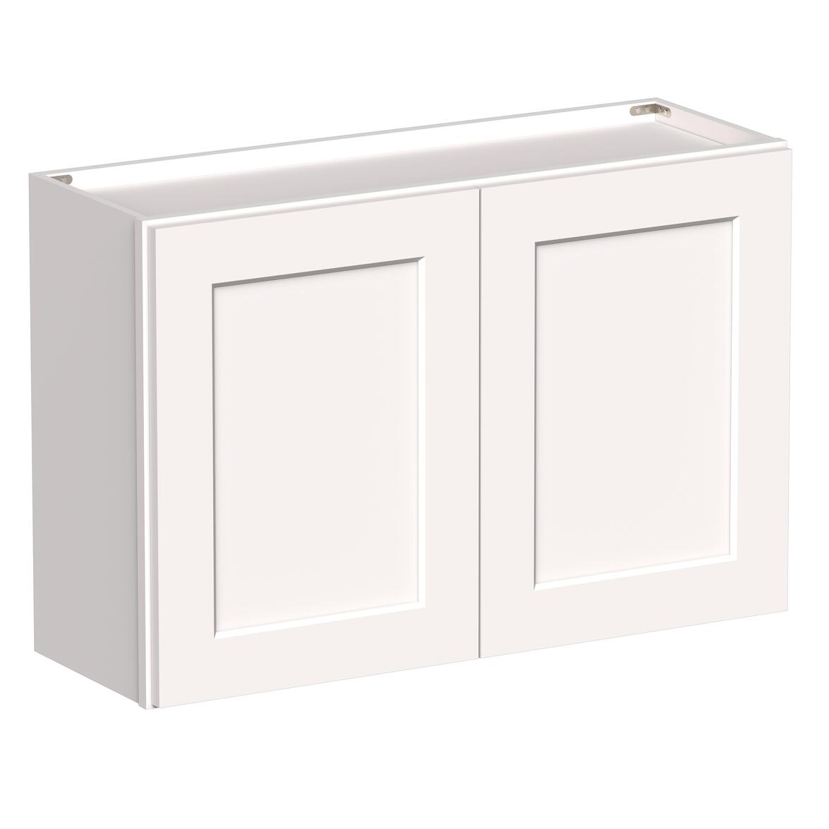 White Shaker RTA W36" X H24" X D12" Wall Kitchen Cabinet with 2 Doors