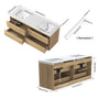 60" Wall-mount Double Sink Bathroom Vanity with Marble Top