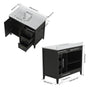 42" Matte Black Bathroom Vanity with Single Sink & Marble Top