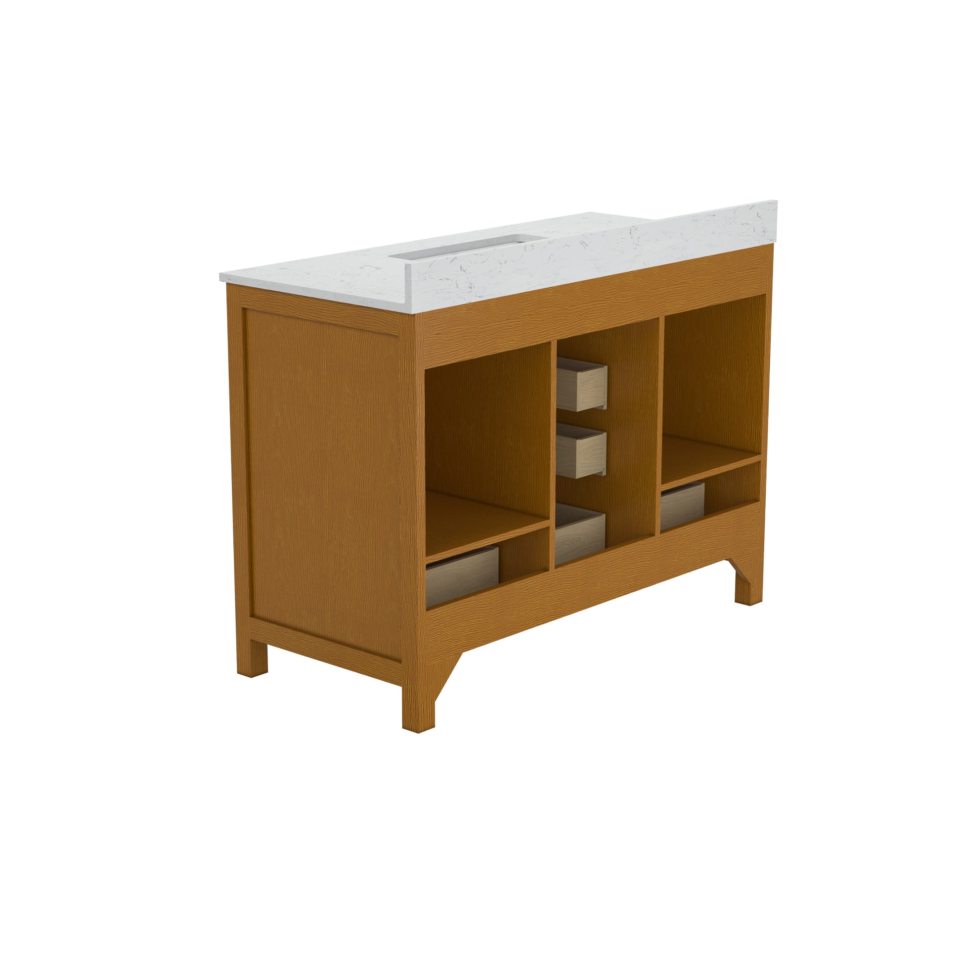 48"/60"/72" Freestanding Bathroom Vanity with Single/Double Sink & Marble Top