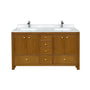 48"/60"/72" Freestanding Bathroom Vanity with Single/Double Sink & Marble Top