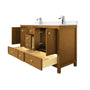 48"/60"/72" Freestanding Bathroom Vanity with Single/Double Sink & Marble Top