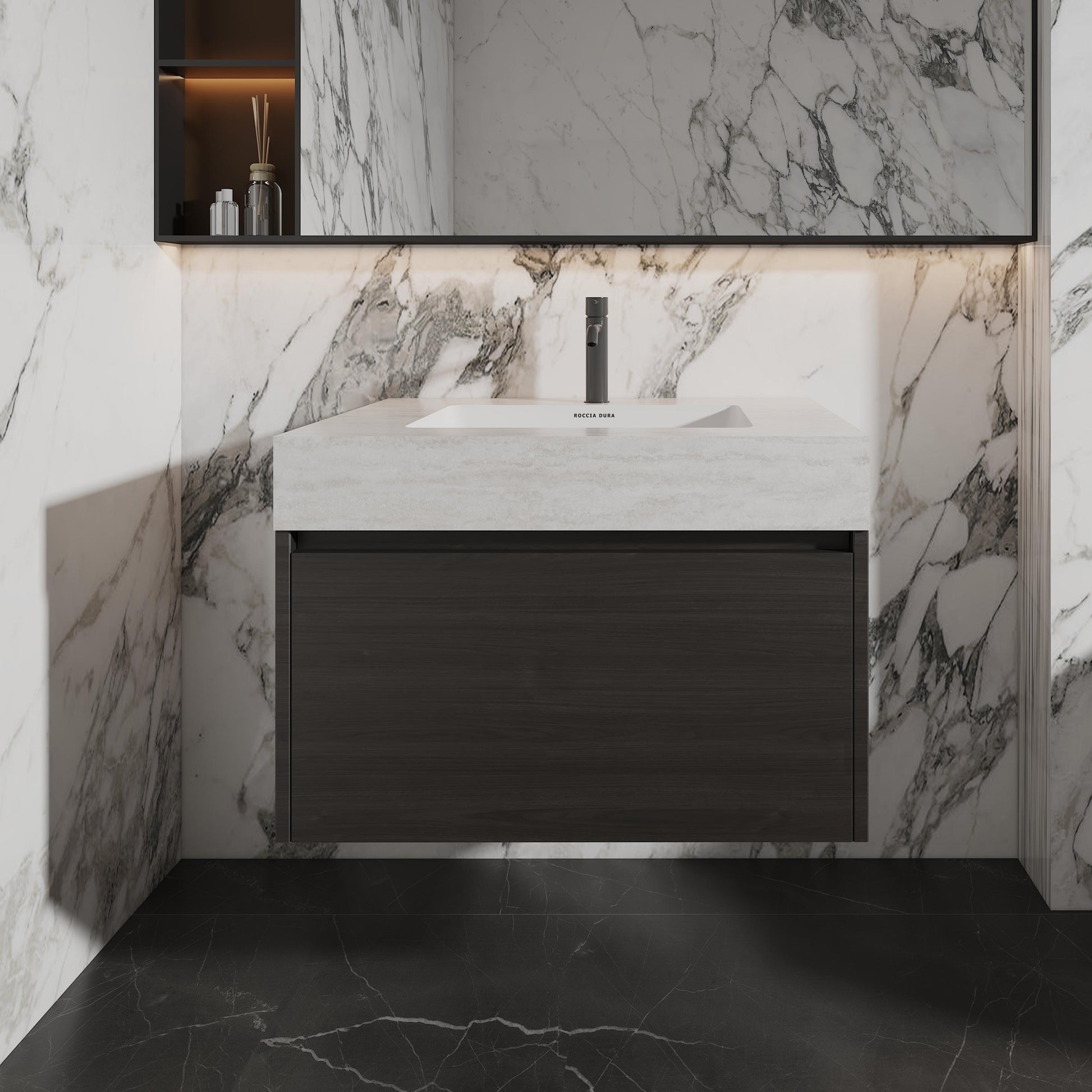 36"Porcelain Seamless Single Sink Bathroom Vanity Top Only