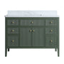 30"/36"/48" Freestanding Single Sink Bathroom Vanity with Solid Wood Construction & Marble Top