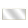 Tempered Glass Wall-Mounted Mirror with Gold Metal Frame