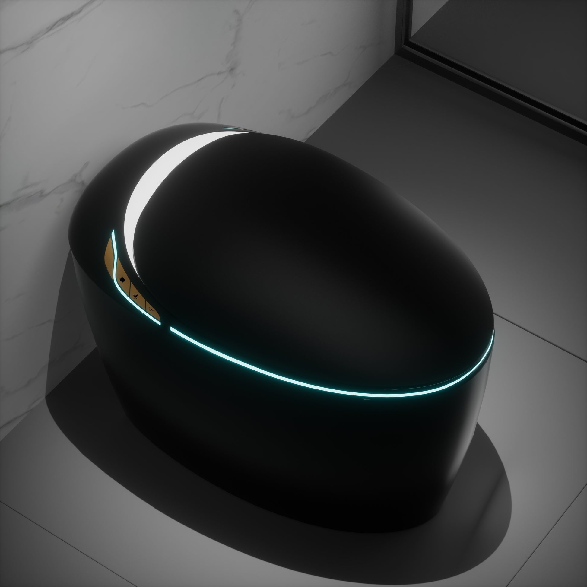 Egg-Shaped Smart Bidet Toilet with Heated Seat, Auto Flush, Remote Control & 1.28 GPF – Modern Elongated Design in 4 Colors
