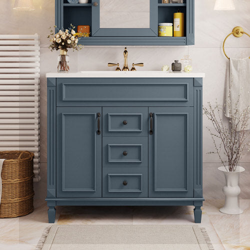 36'' Single Sink Freestanding Bathroom Vanity with 2 Soft Closing Doors and 2 Drawers