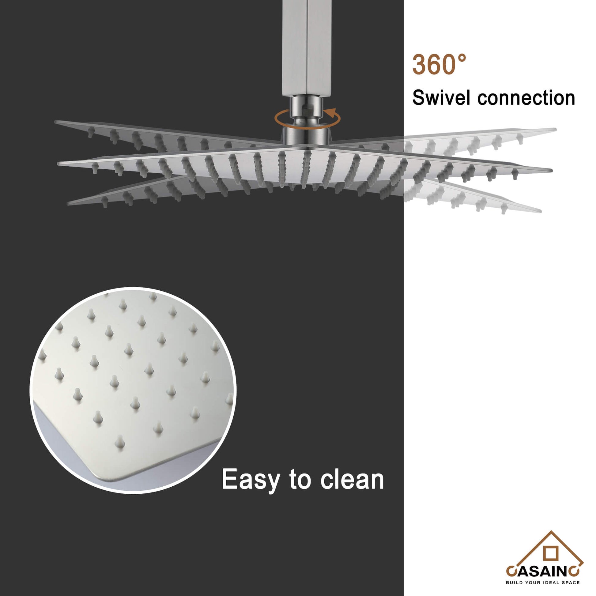 CASAINC Shower System with Cascading Tub Filler