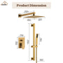 10" Wall Mount Rain Shower Shower System With Hand Shower & Slide Bar