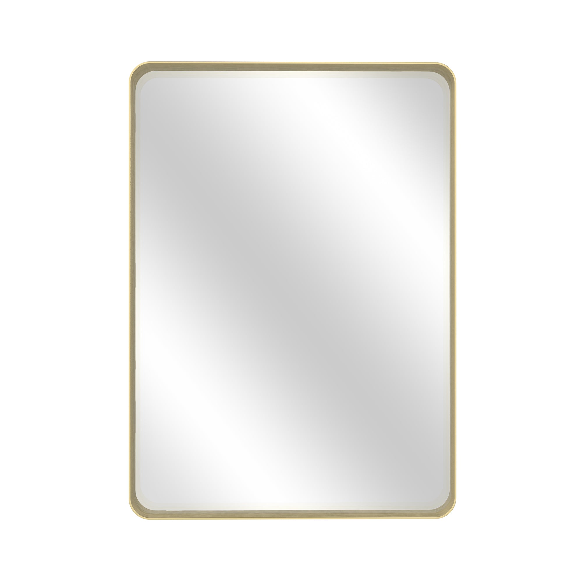 Tempered Glass Wall-Mounted Mirror with Gold Metal Frame