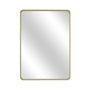 Tempered Glass Wall-Mounted Mirror with Gold Metal Frame