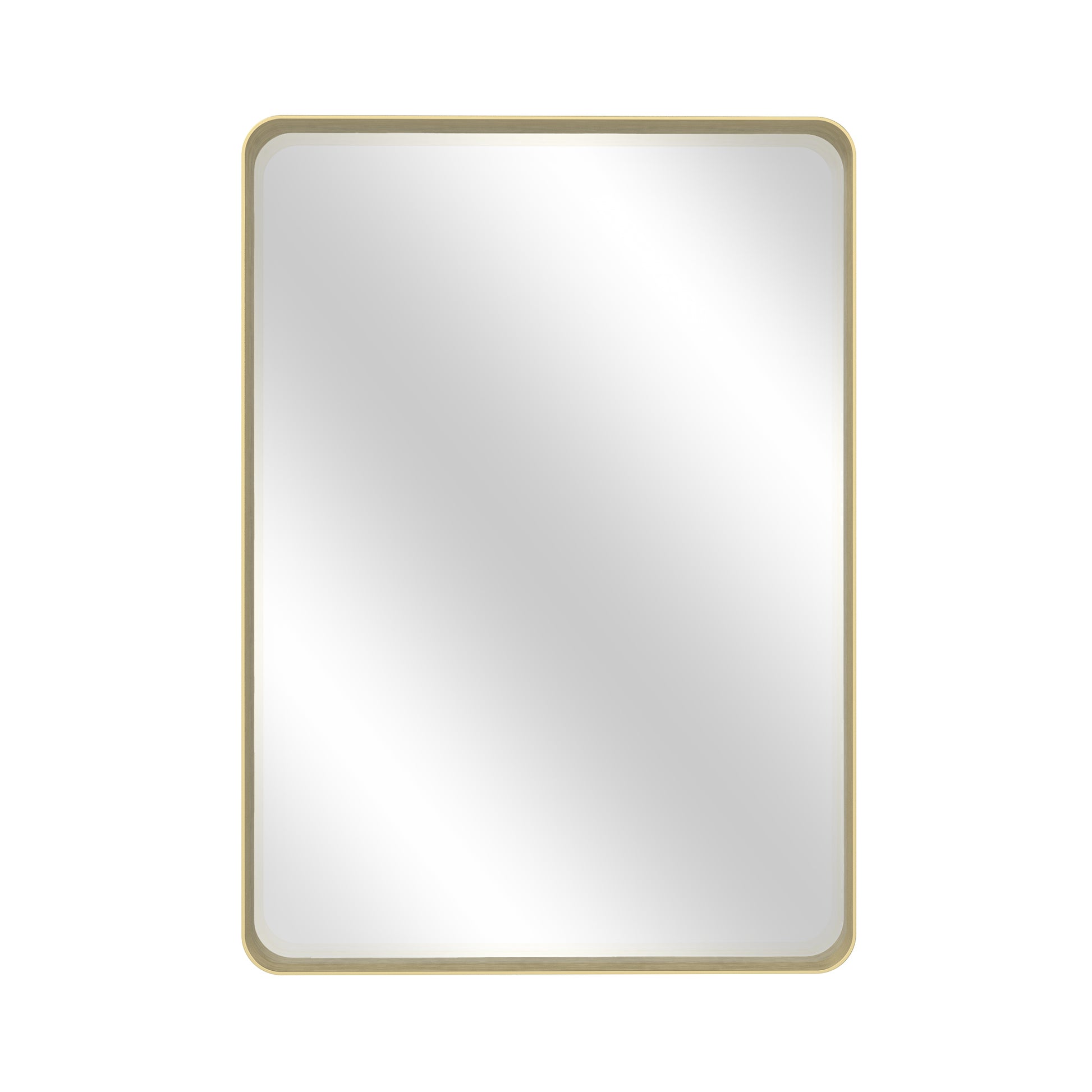 Tempered Glass Wall-Mounted Mirror with Gold Metal Frame