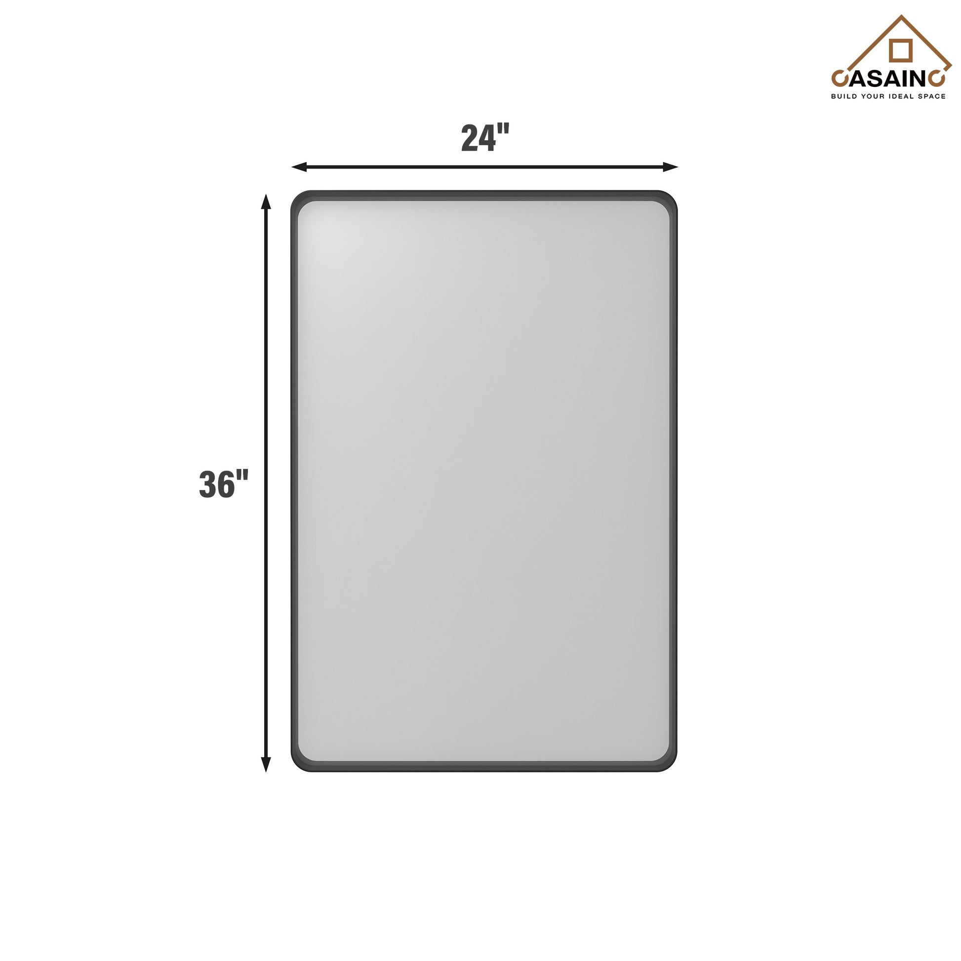 Wall-Mounted Vanity Mirror with Matte Black Metal Frame