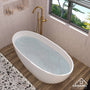 CASAINC 61 in. Solid Surface Free-Standing Bathtub with Centre Drain in Matte White