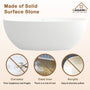 CASAINC 55 in. Solid Surface Free-Standing Bathtub with Centre Drain in Matte White