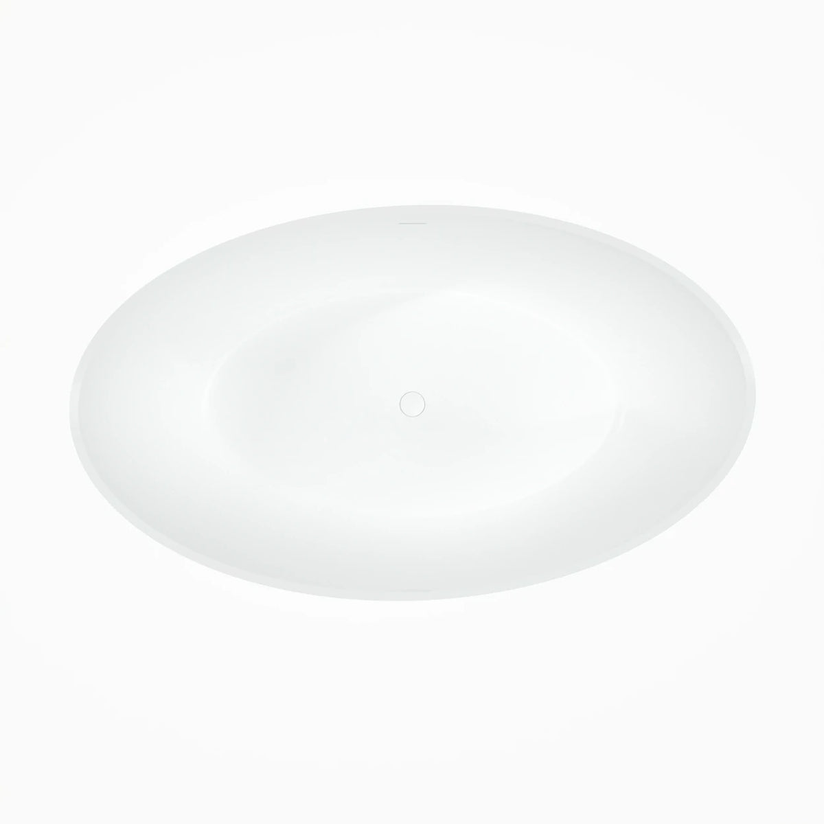 70" Matte White Solid Surface Freestanding Soaking Bathtub