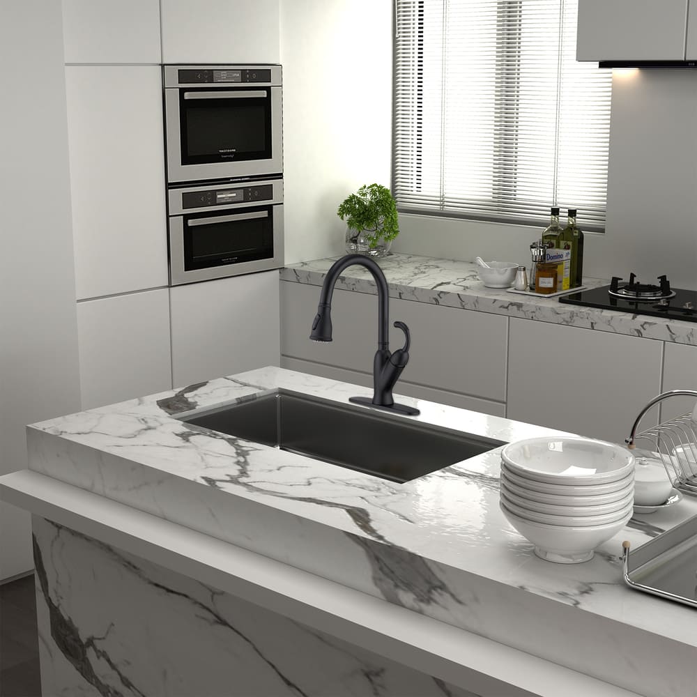 Modern Pull-Down Kitchen Faucet with Dual-Mode Sprayer & Premium PEX Waterlines