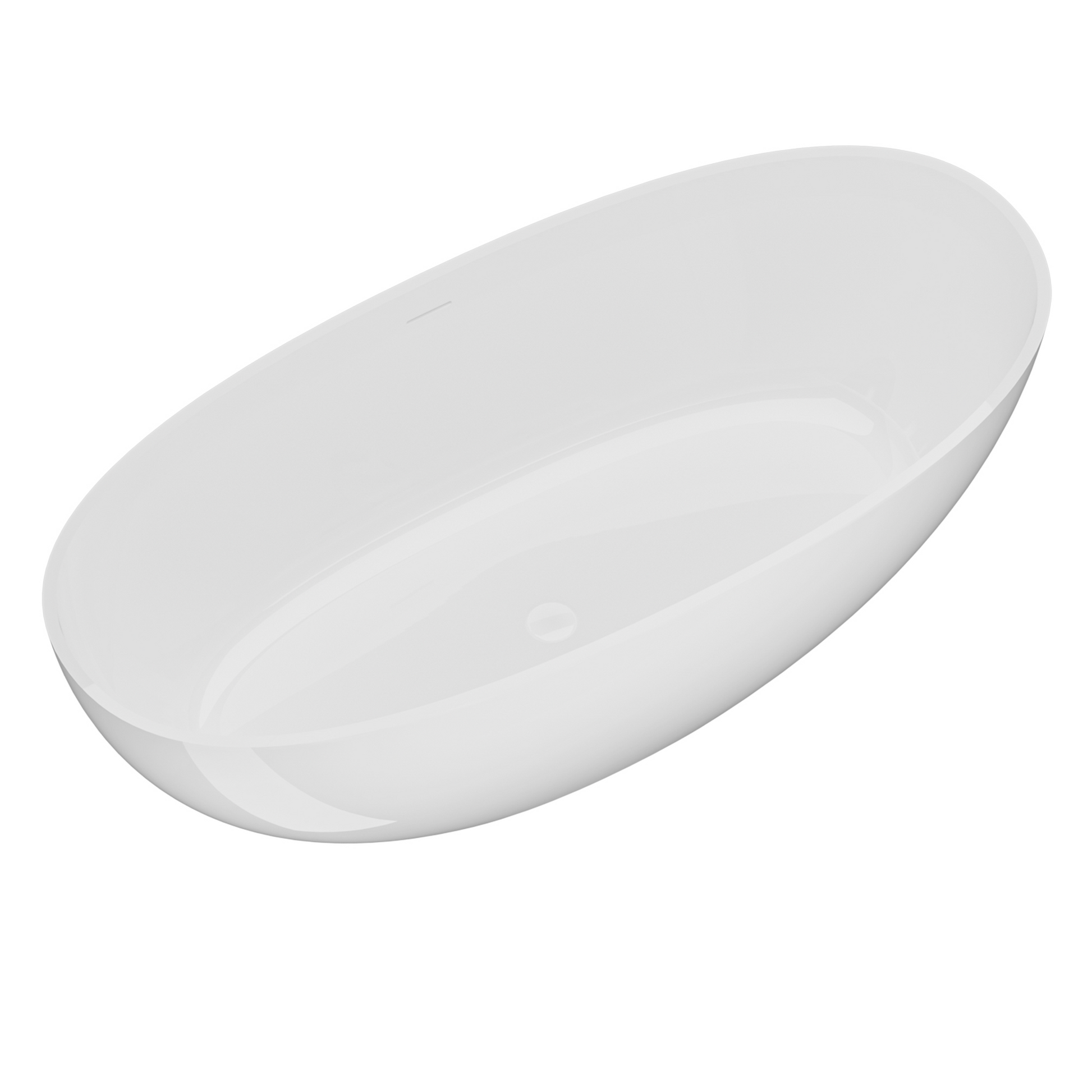 65" Oval Stone Resin Freestanding Soaking Tub with Ergonomic Design