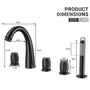 3-Handle Deck-Mounted Waterfall Roman Tub Faucet with Hand Shower