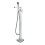 Single-Handle Floor-Mounted Bathtub Faucet High Flow Bathroom Tub Filler with Hand Shower