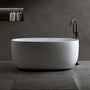 47" Freestanding Stone Resin Soaking Bathtub with Heat Retention