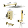CASAINC 12 inch Wall Mounted Shower System with Bathtub Faucet and Hand Shower