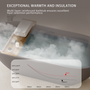 63" Engineered Stone Resin Freestanding Soaking Bathtub with Overflow and Pop-up Drain