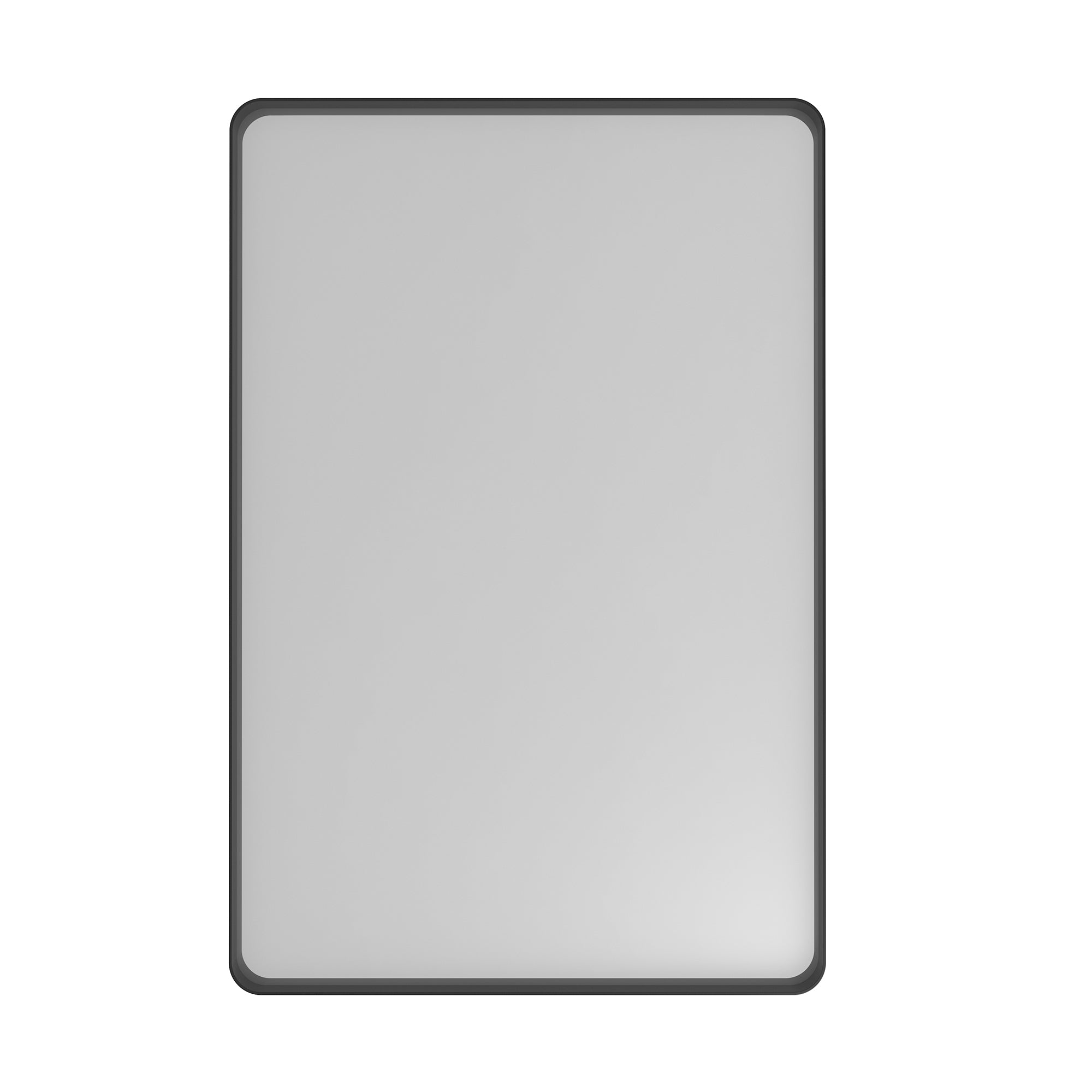 Wall-Mounted Vanity Mirror with Matte Black Metal Frame