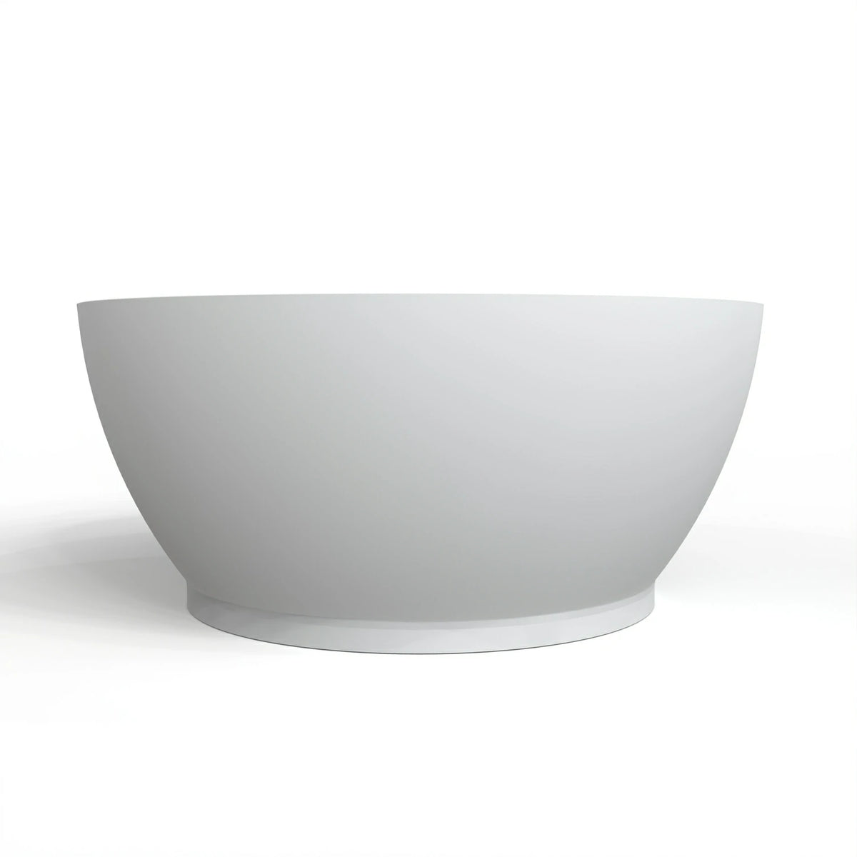 52.7" Round Freestanding Solid Surface Soaking Bathtub in Matte White