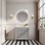 30"/36"/48" Freestanding Single Sink Bathroom Vanity with Solid Wood Construction & Marble Top