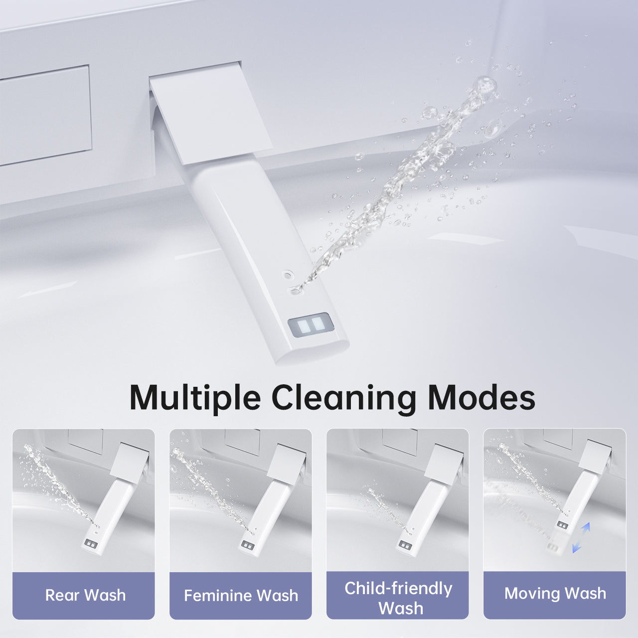 Luxury Smart Bidet Toilet with Built-in Tank, Voice Control & Self-Cleaning Nozzle