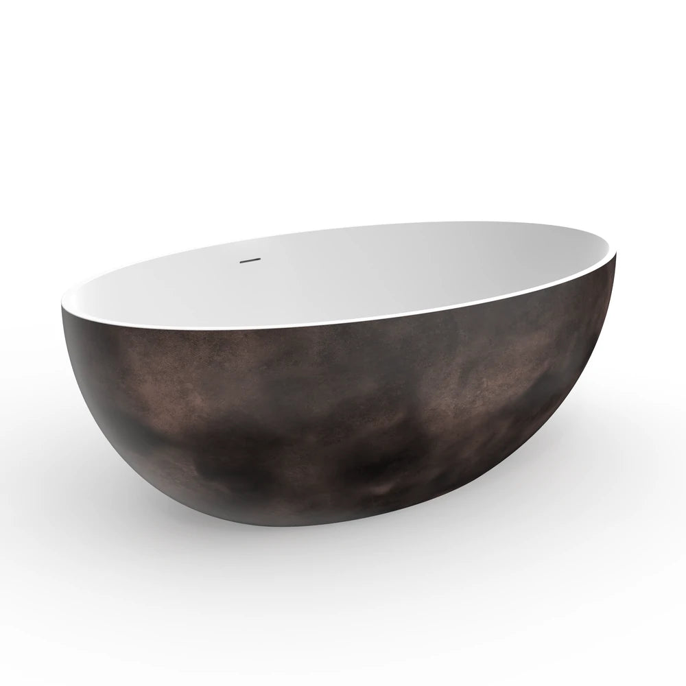 67 Inch Freestanding Solid Surface Soaking Bathtub for Bathroom