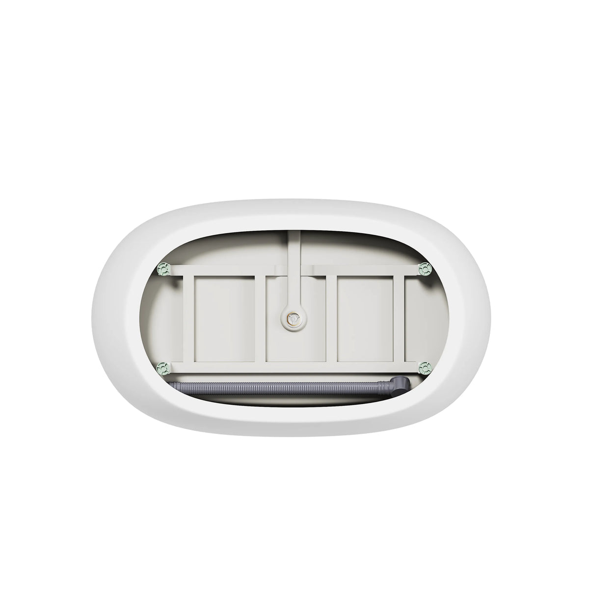 47" Gloss White Acrylic Oval Freestanding Bathtub with Chrome Overflow and Pop-Up Drain