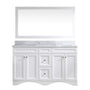 CASAINC 60 x 22 x 35.4 in. Solid Wood Bath Vanity with Marble Top and Backsplash in Gray/White (No/With Mirror)