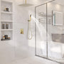 Casainc 2-Function Wall-Mounted/Ceiling-Mounted Shower System with Handheld Shower in Brushed Gold