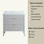 30"/36"/48" Freestanding Single Sink Bathroom Vanity with Solid Wood Construction & Marble Top