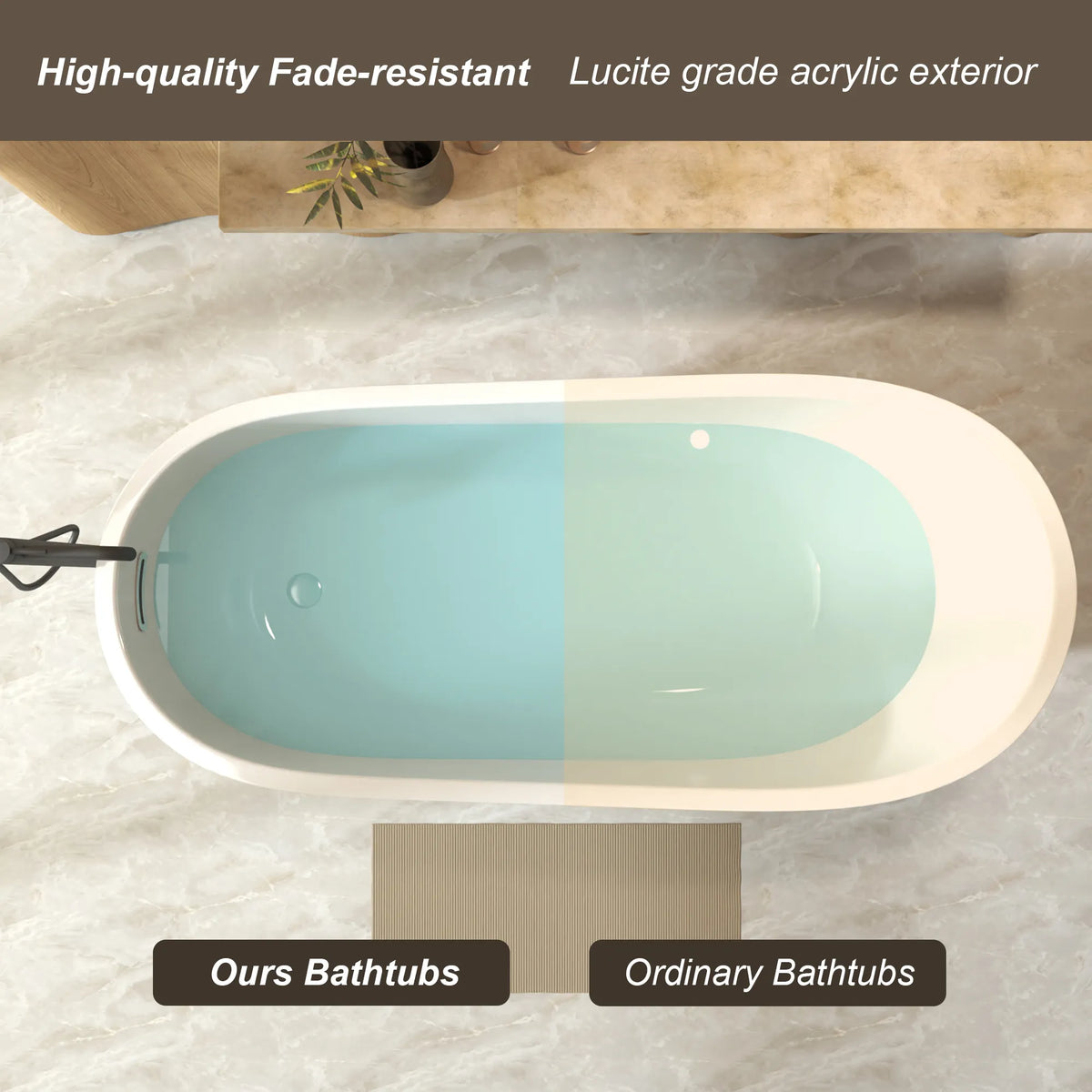 59"/67" Special-Shaped Acrylic Freestanding Slipper Bathtub in Gloss White with Overflow and Drain
