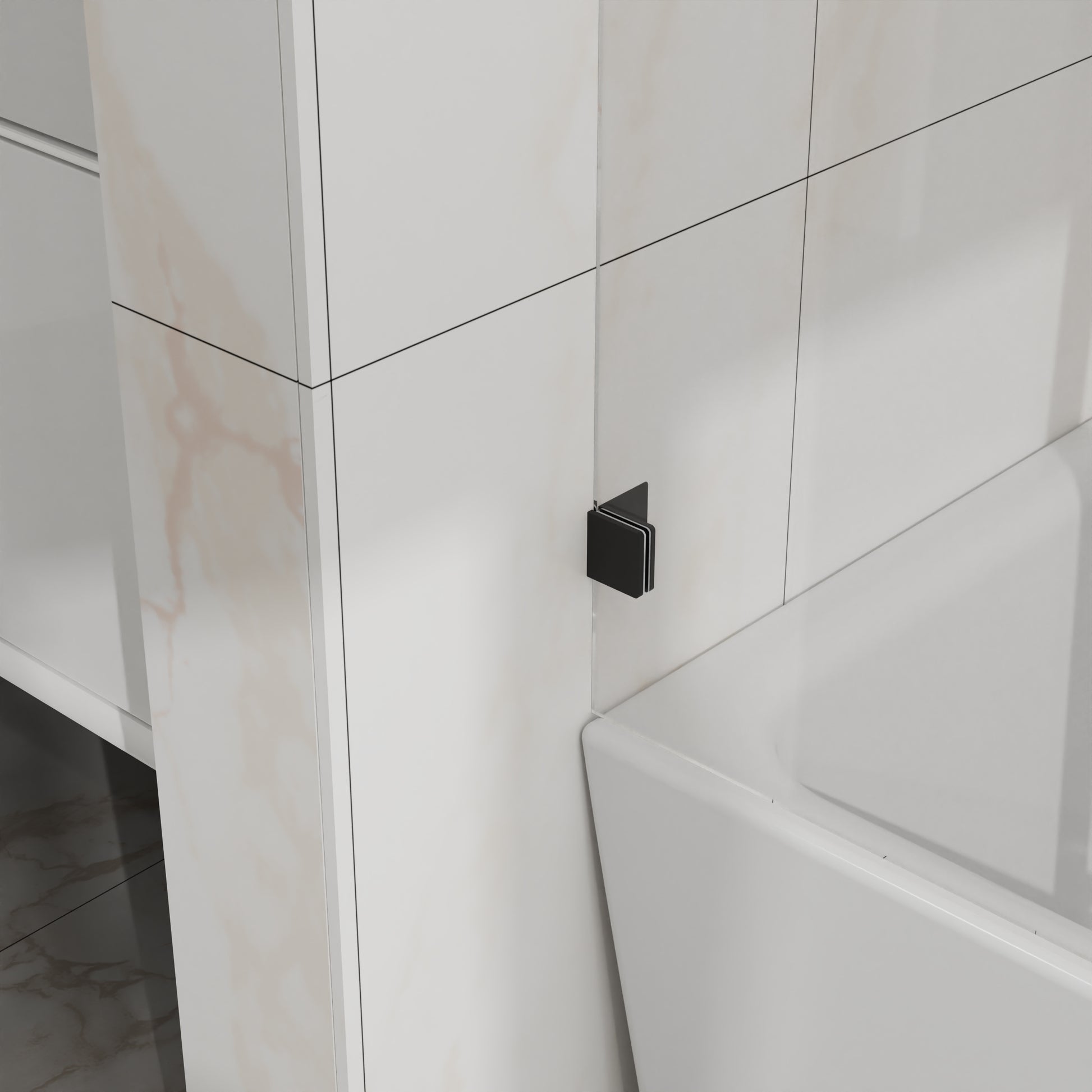 60"x 58" Bathtub Door, Frameless Tub Sliding Shower Door