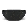59" Oval Solid Surface Freestanding Bathtub with Black & Gold Star River Pattern