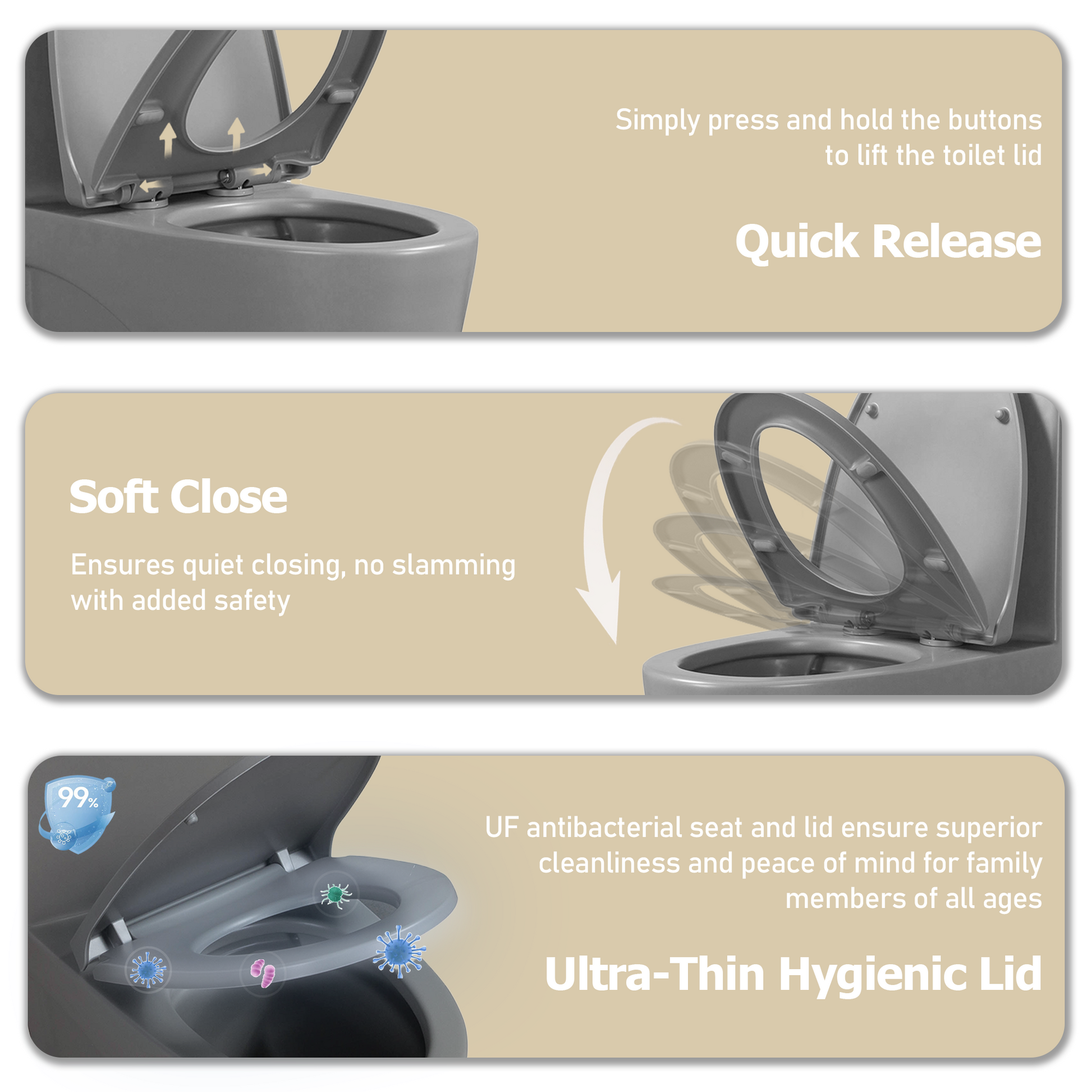 Dual-Flush 1.1/1.6 GPF Elongated One-Piece Toilet with Soft-Close Seat