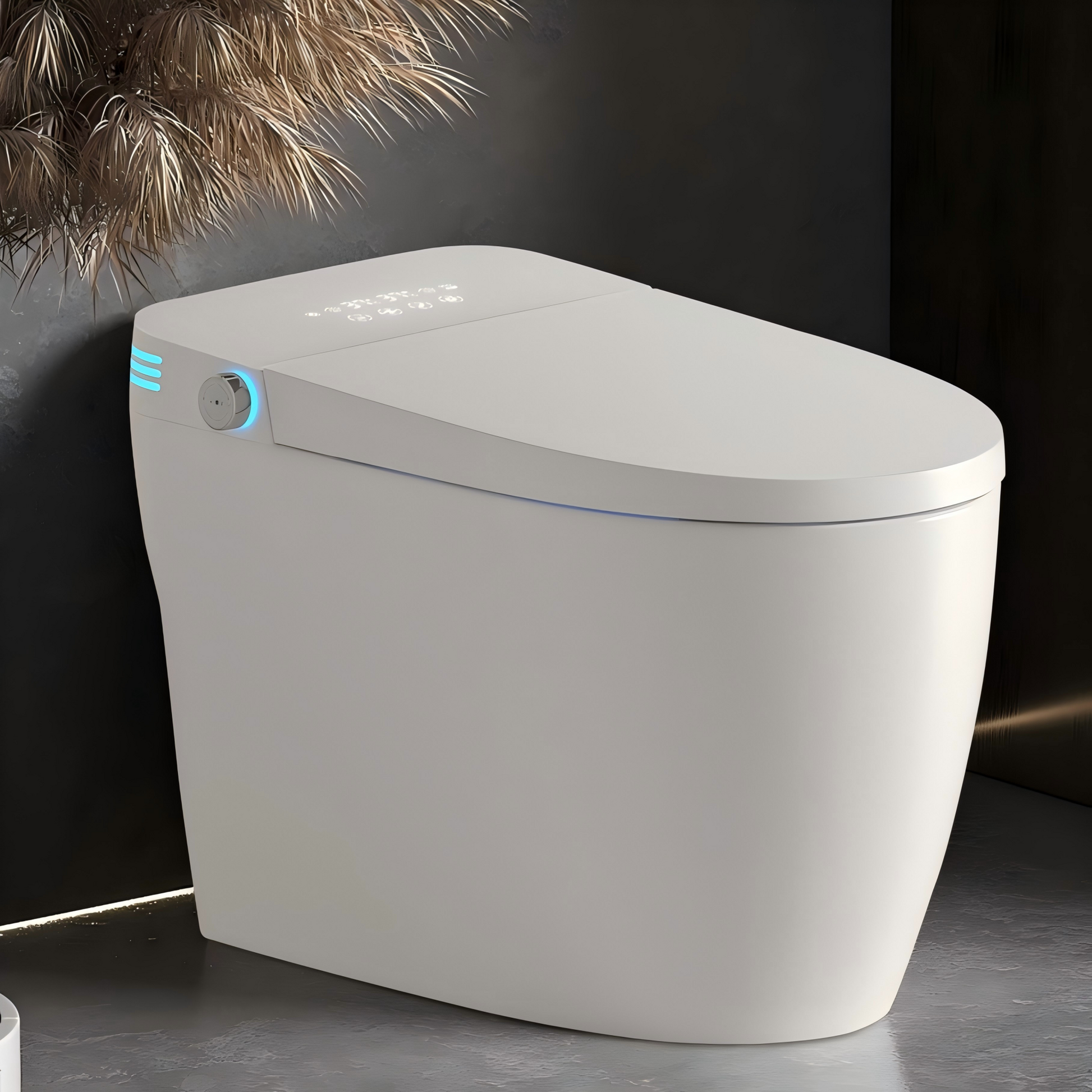 Modern Tankless Smart Toilet with Built-In Bidet Seat & Heated Seat