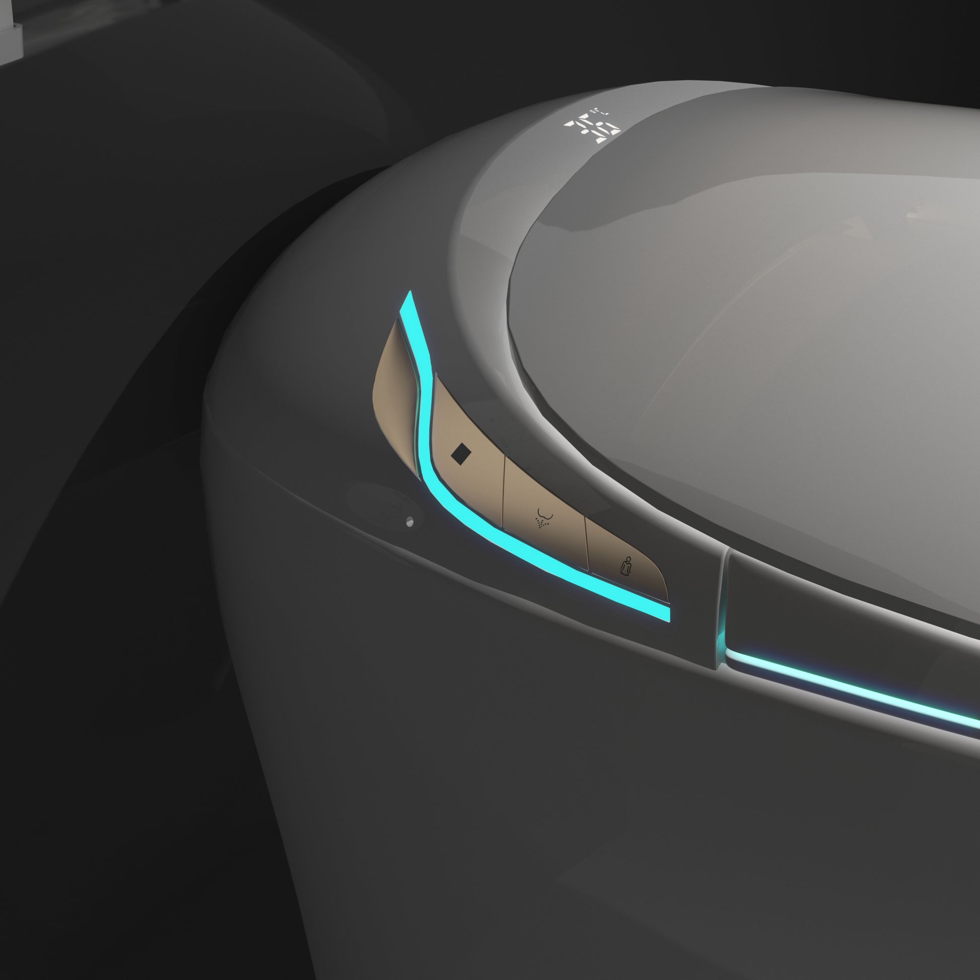 Smart Egg-Shaped Toilet with Built-in Bidet and Soft Ambient Light