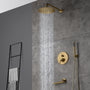 Casainc Round 3 Functions Wall Mount Dual Shower Heads Shower System In Black