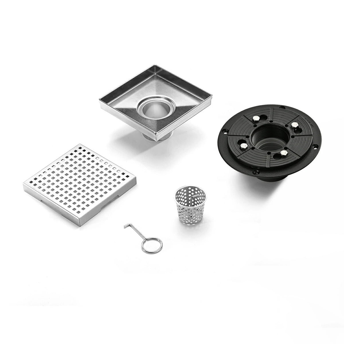 6 Inch Grid Shower Floor Drain with Flange