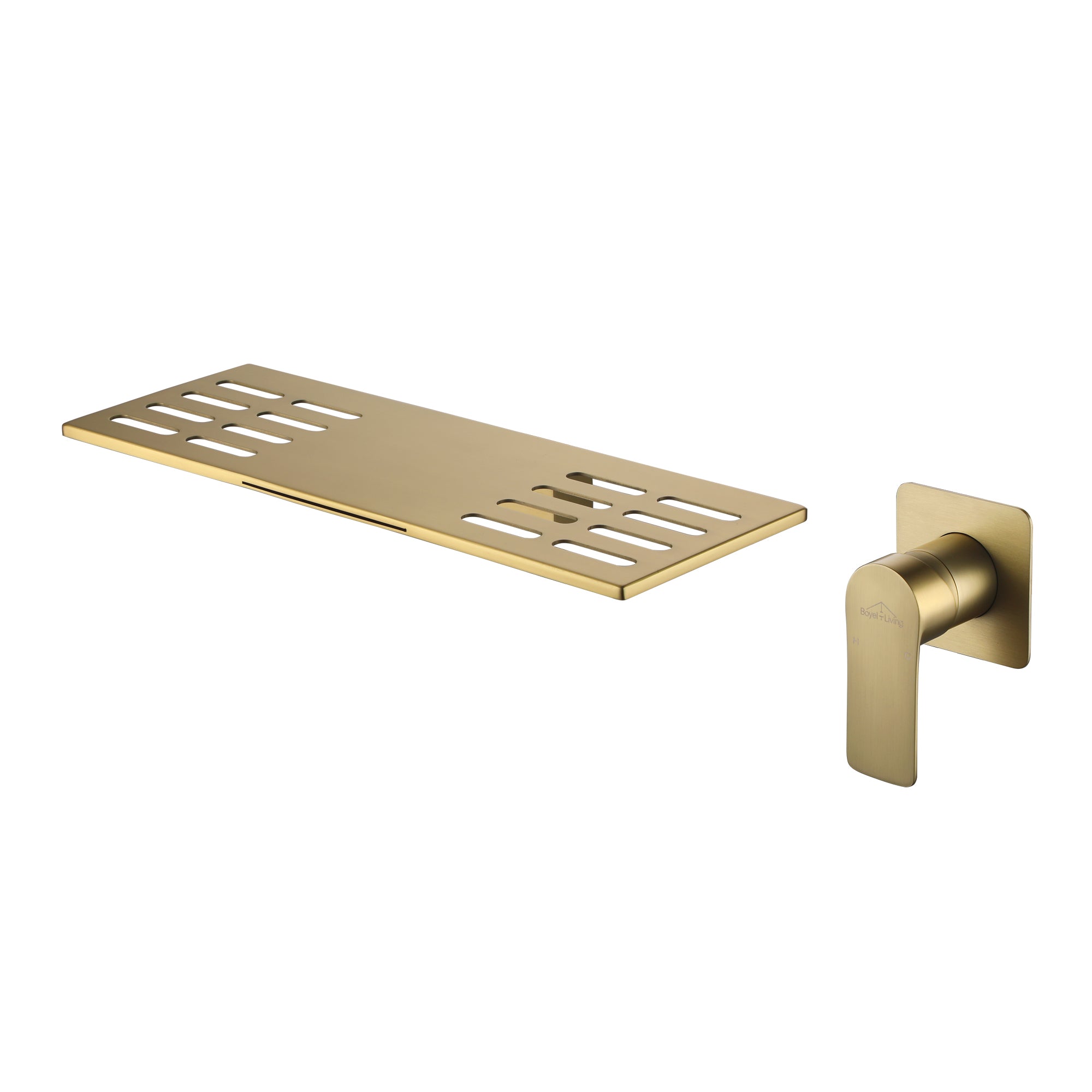 Brushed Gold Wall Mount Waterfall Bathroom Faucet