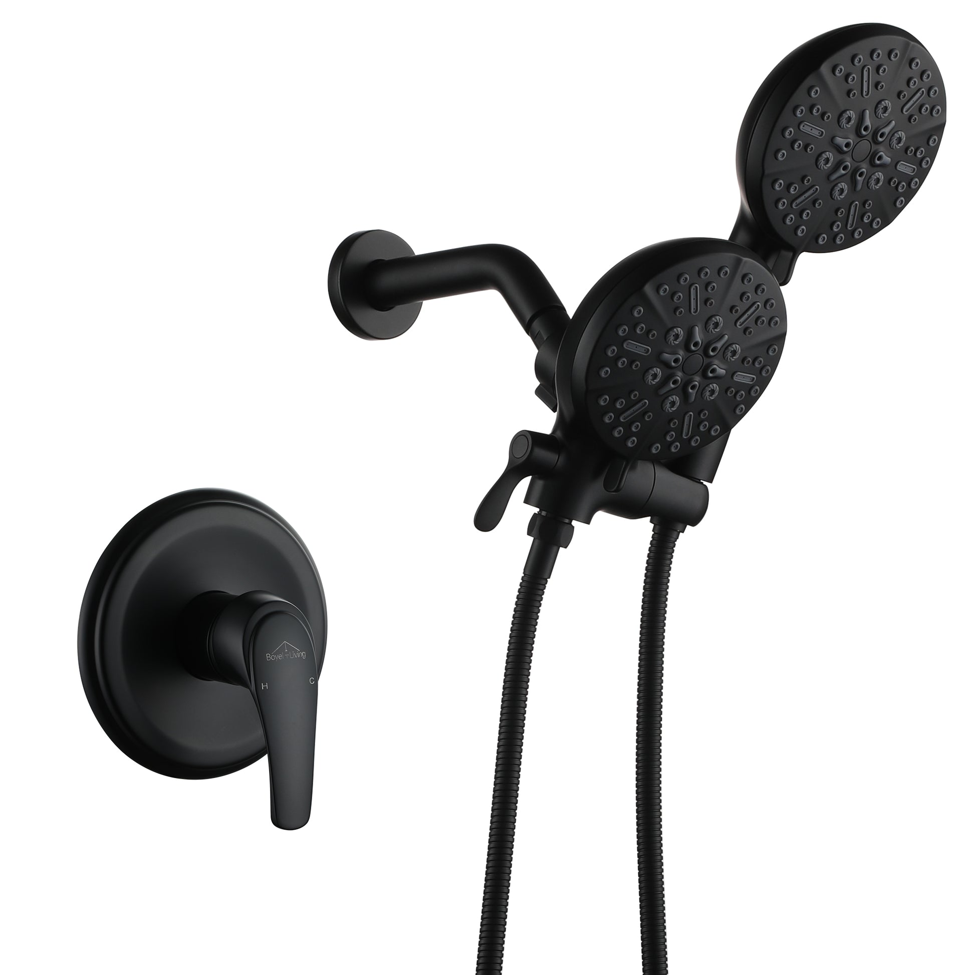 4.72" Wall Mount Dual Shower Heads with Multiple Spray Patterns