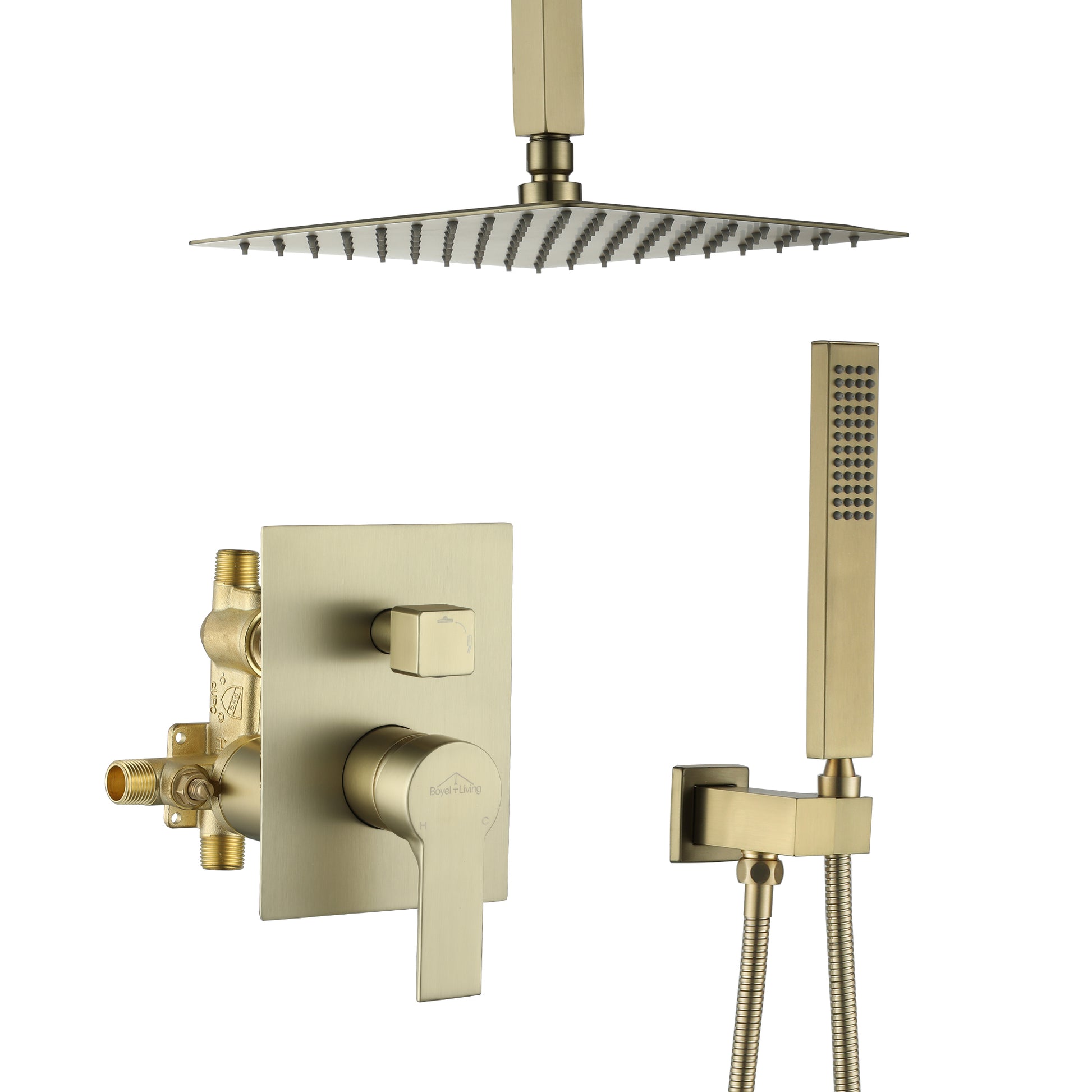 10-inch/12inch Rainfall Shower System With Hand Shower & Pressure-Balanced Valve