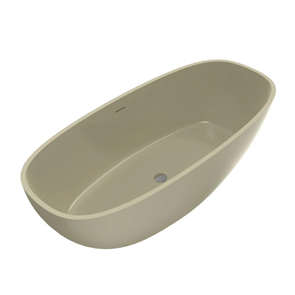 67 Inch Freestanding Solid Surface Soaking Bathtub for Bathroom