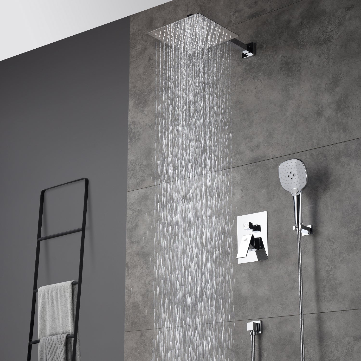 Casainc 2 Function 10" Wall Mounted Dual Shower Heads Shower System In Chrome-CASAINC