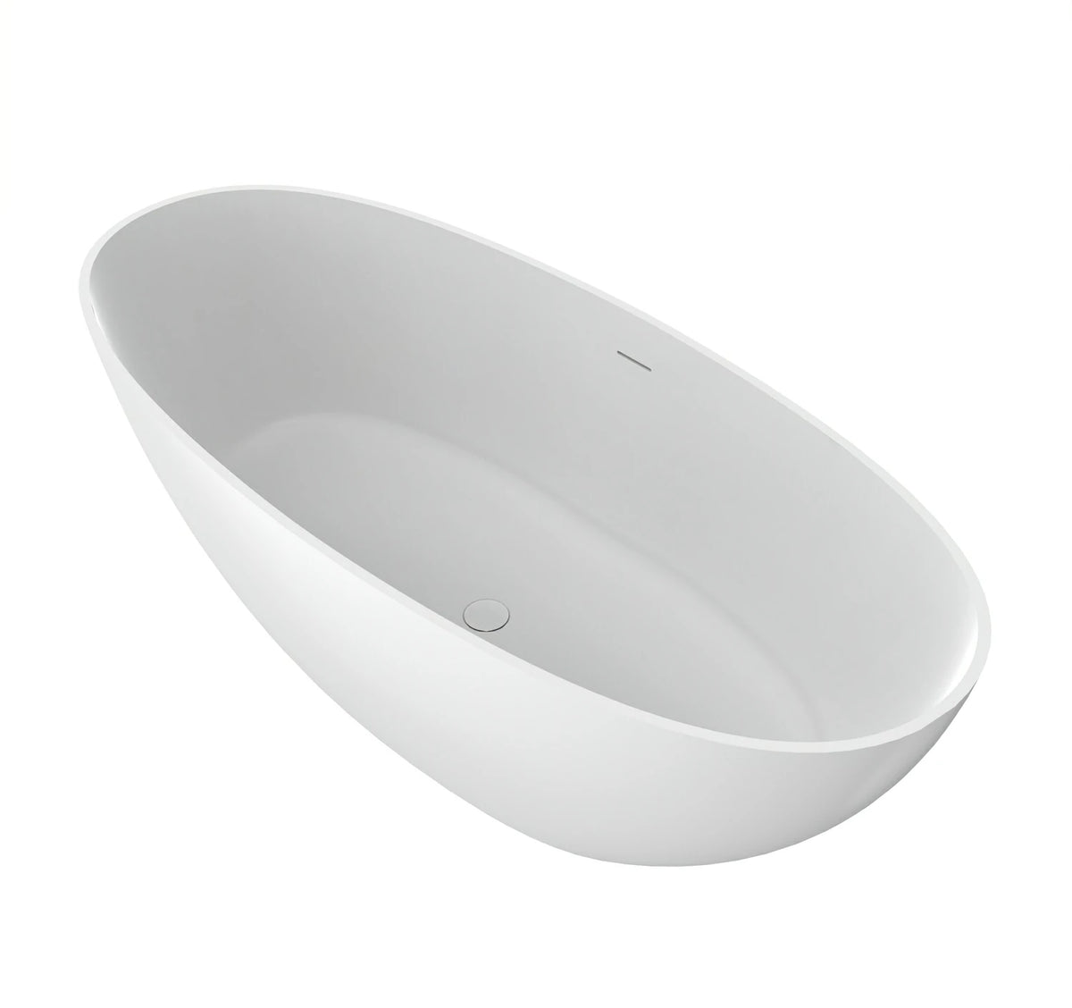 70.87" Solid Surface Freestanding Soaking Bathtub for Bathroom